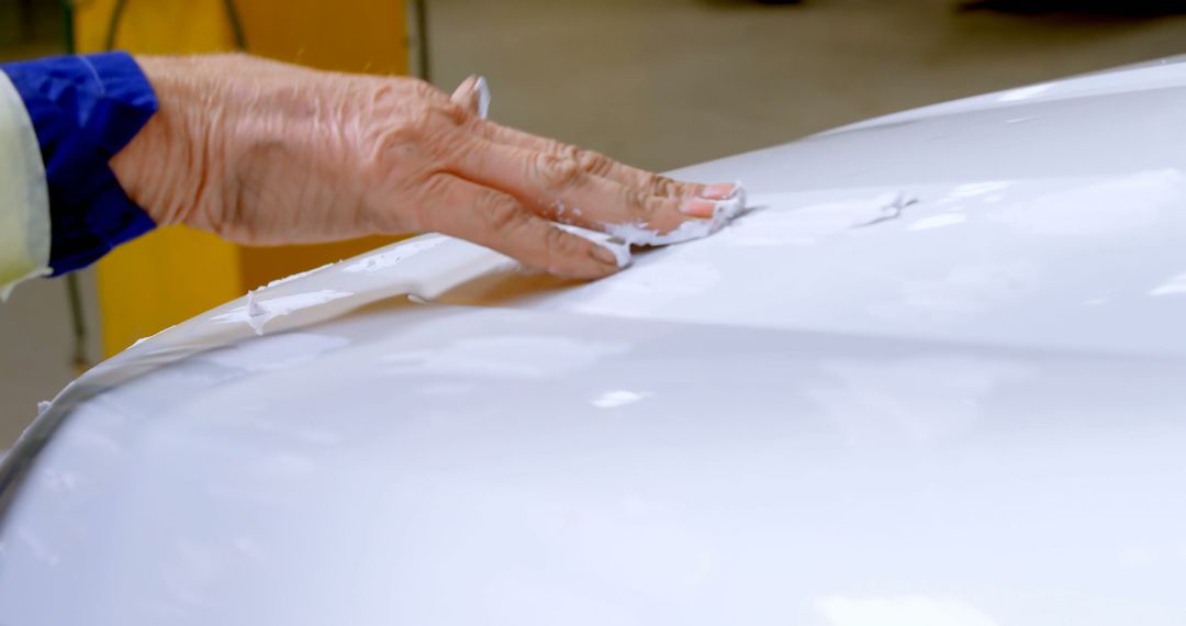 Hand Spreading Filler on Car Surface in Auto Body Repair Workshop - Free Images, Stock Photos and Pictures on Pikwizard.com