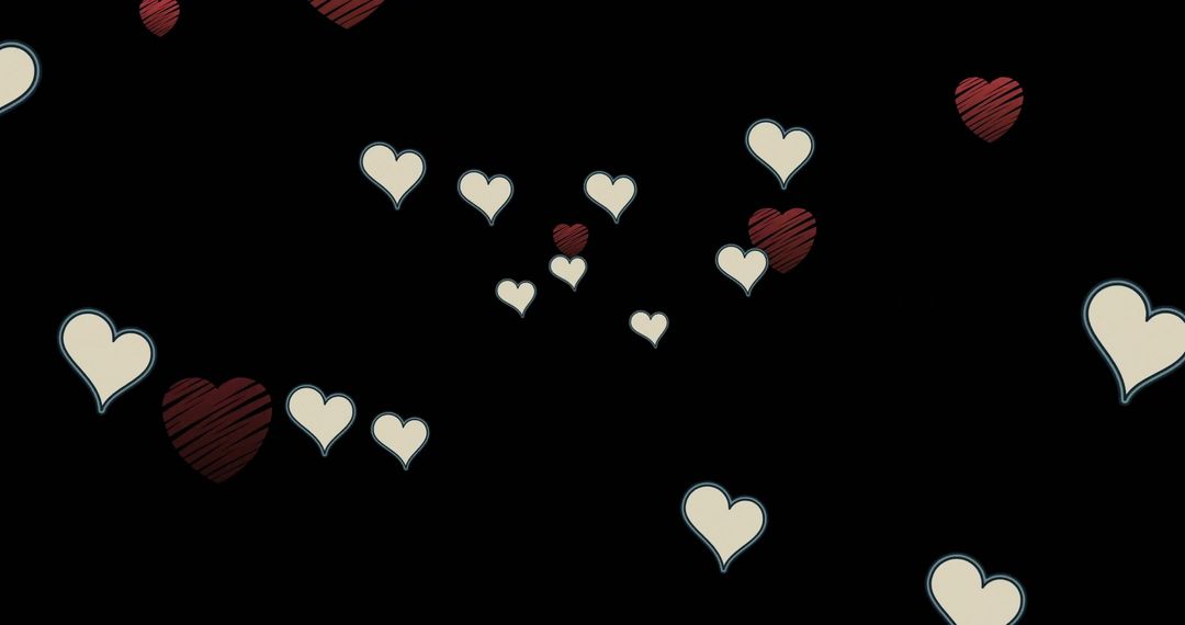 Floating Heart Pattern on Dark Background for Romantic Designs