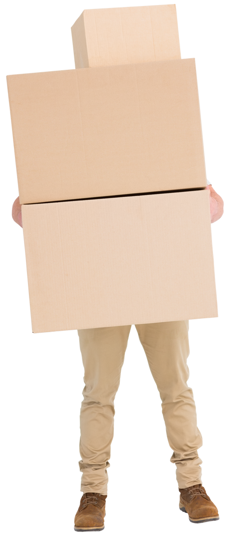 Transparent View of Man Holding Large Cardboard Boxes - Download Free Stock Images Pikwizard.com