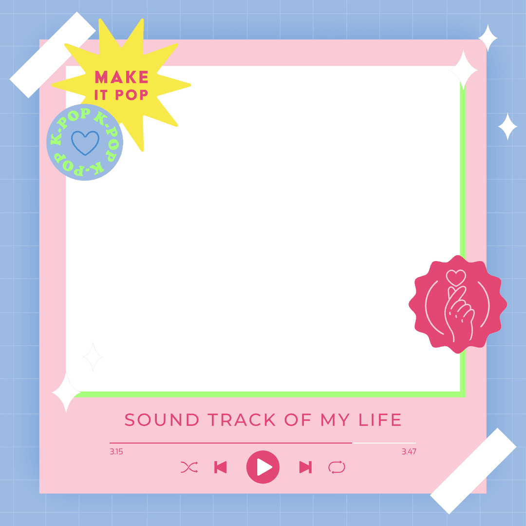 K-pop Inspired Music Player Template on Transparent Background