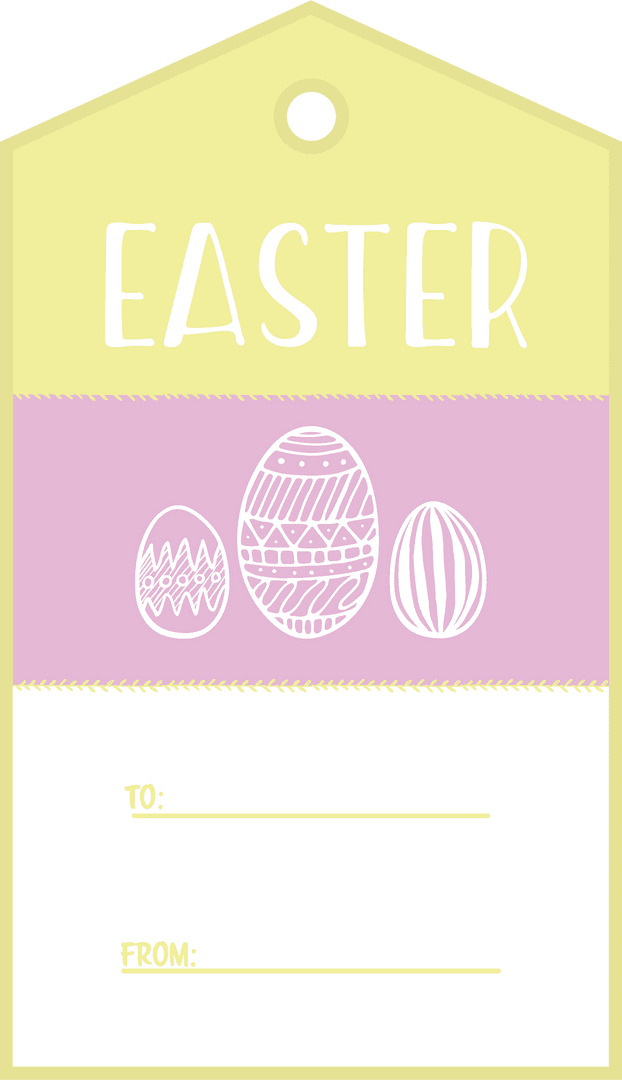 Transparent Easter Gift Tag with Eggs for Celebrations