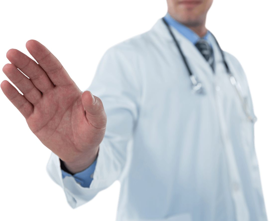 Transparent Doctor Reaching Out as Touch Interface Concept