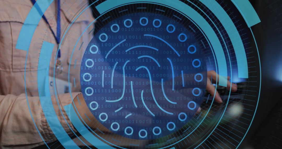Digital Security and Data Protection Concept with Virtual Fingerprint