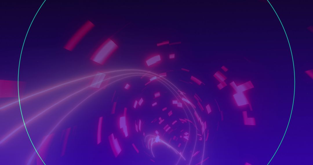 Futuristic Digital Tunnel with Neon Geometric Patterns