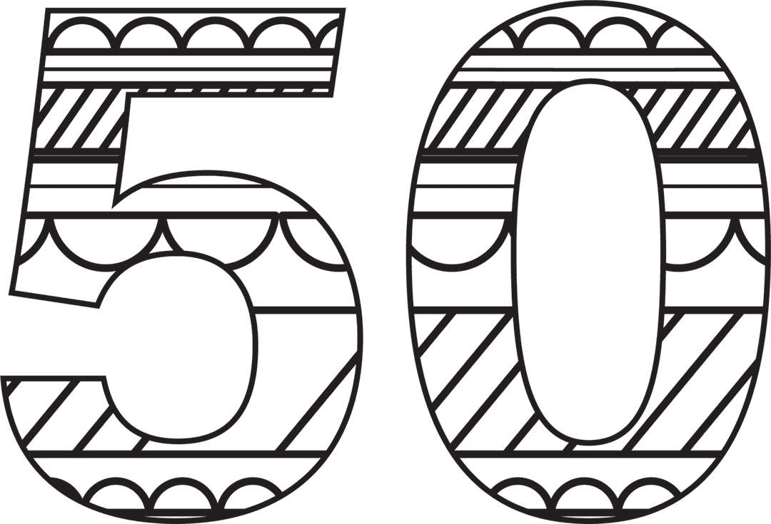 Stylized Black Transparent 50 for Celebrations and Parties