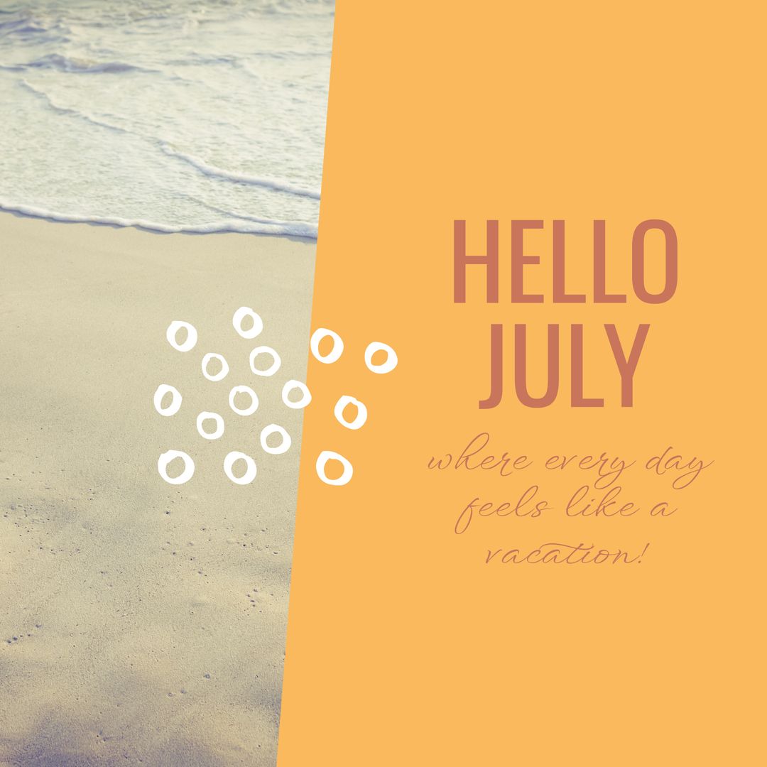 July Beaches Greeting with Vacation Vibes - Download Free Stock Images Pikwizard.com