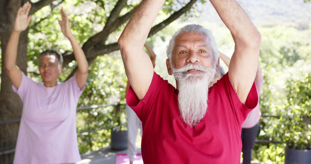 Seniors Enjoying Outdoor Yoga for Health and Wellbeing - Free Images, Stock Photos and Pictures on Pikwizard.com