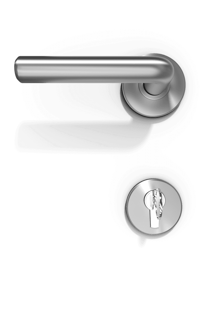 Transparent Metal Door Handle and Lock with Key