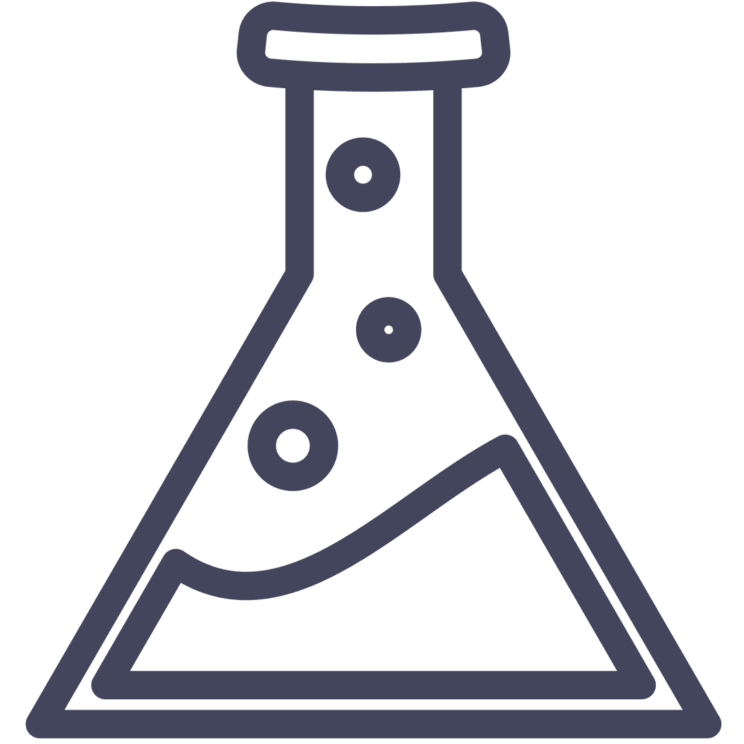 Transparent Blue Lab Flask Icon for Scientific Illustrations
