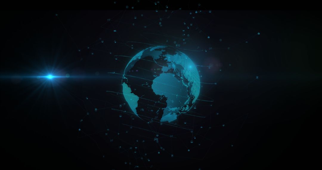 Global Network Connections Surrounding Digital Earth