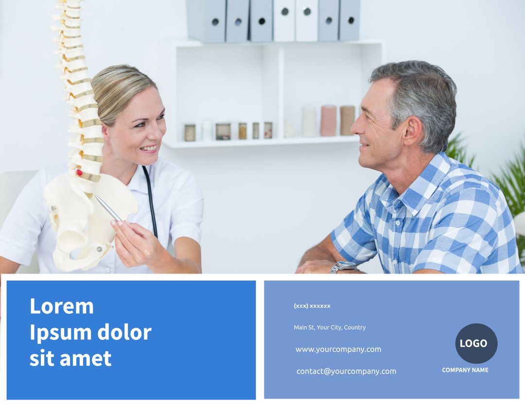 Physiotherapist Consulting Patient on Spinal Health in Clinic