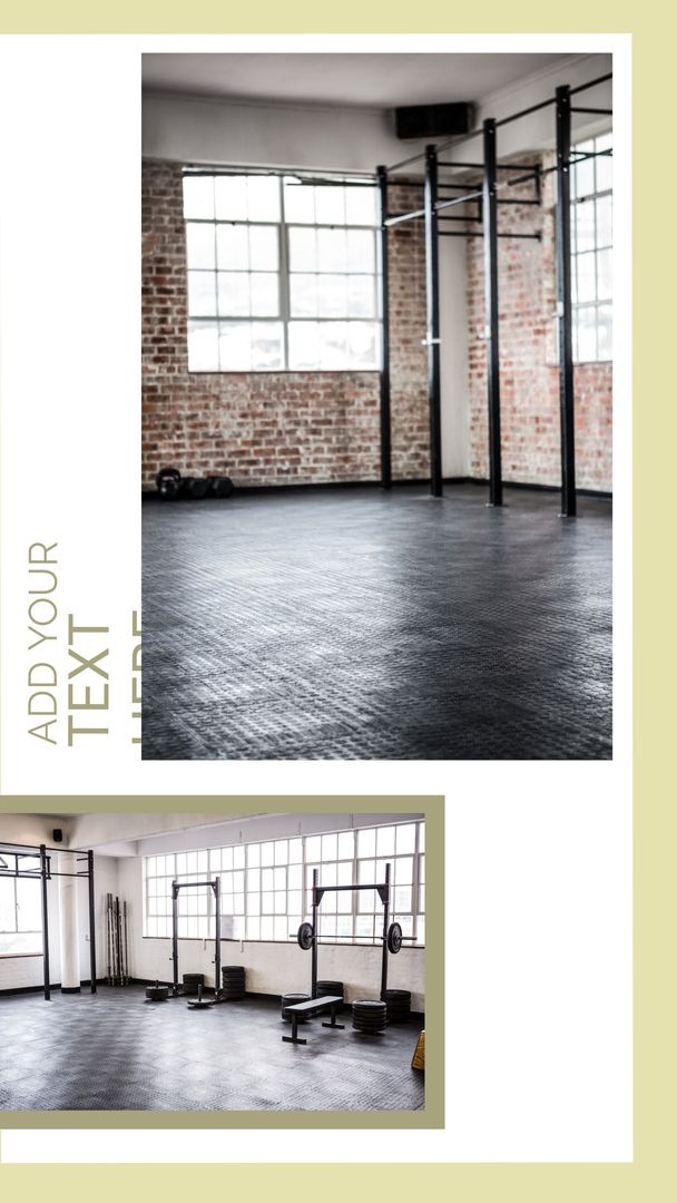 Minimalist Urban Gym Interior with Large Windows and Equipment