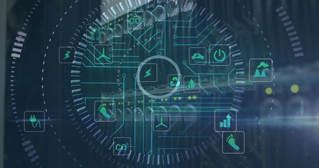 Futuristic Digital Interface in Technology Data Center