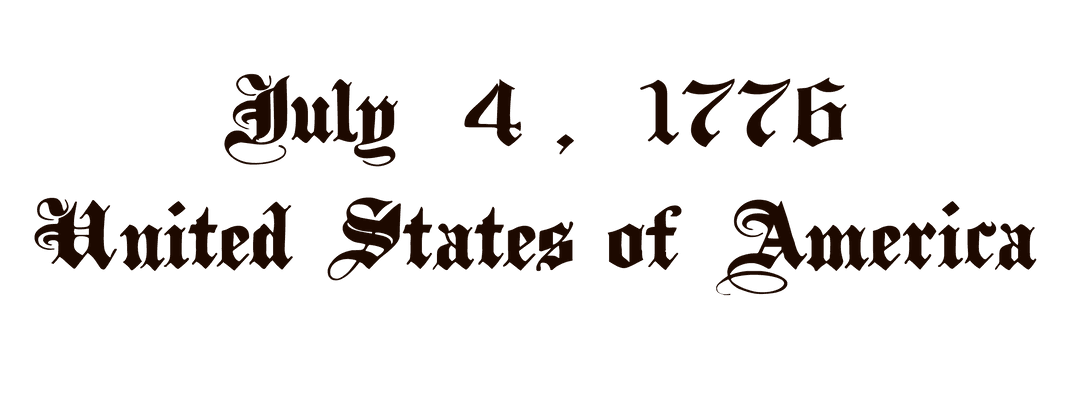 July 4, 1776 Patriotic Theme on Transparent Background