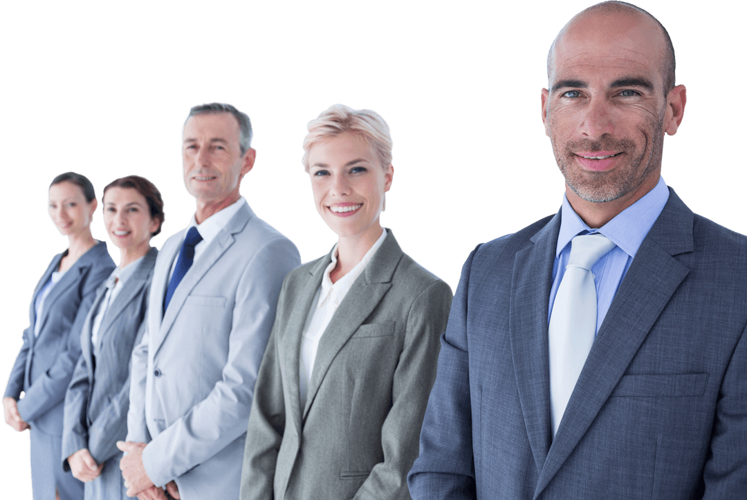 Transparent Business Team in Suits Illustrating Professional Unity