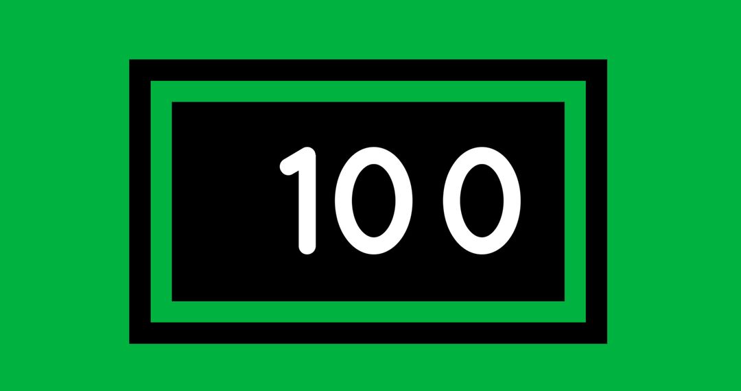Numeric Display on Vibrant Green Background