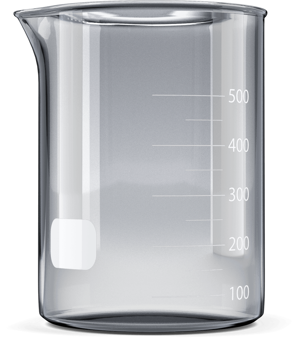Transparent Empty Glass Beaker for Laboratory Use