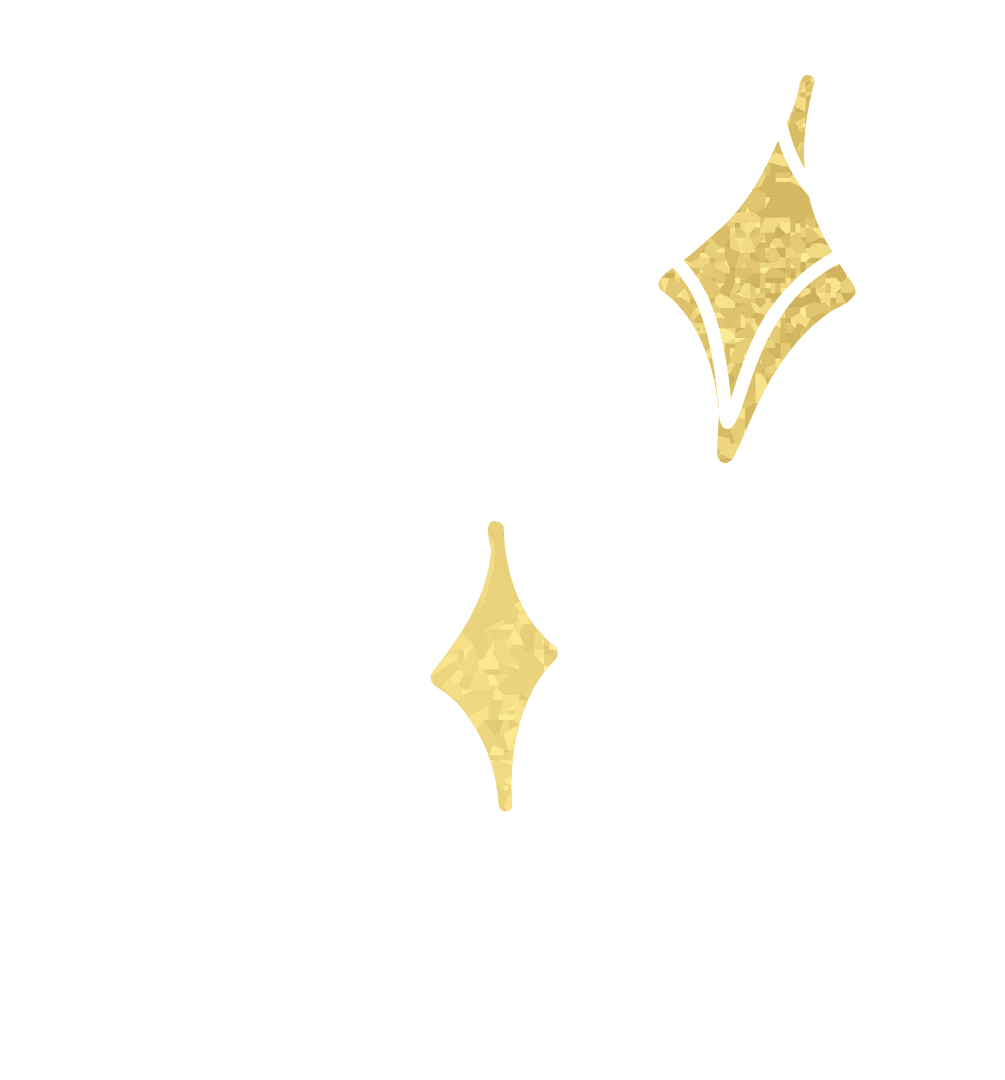 Transparent Decorative Sparkles and Stars in Minimalist Style