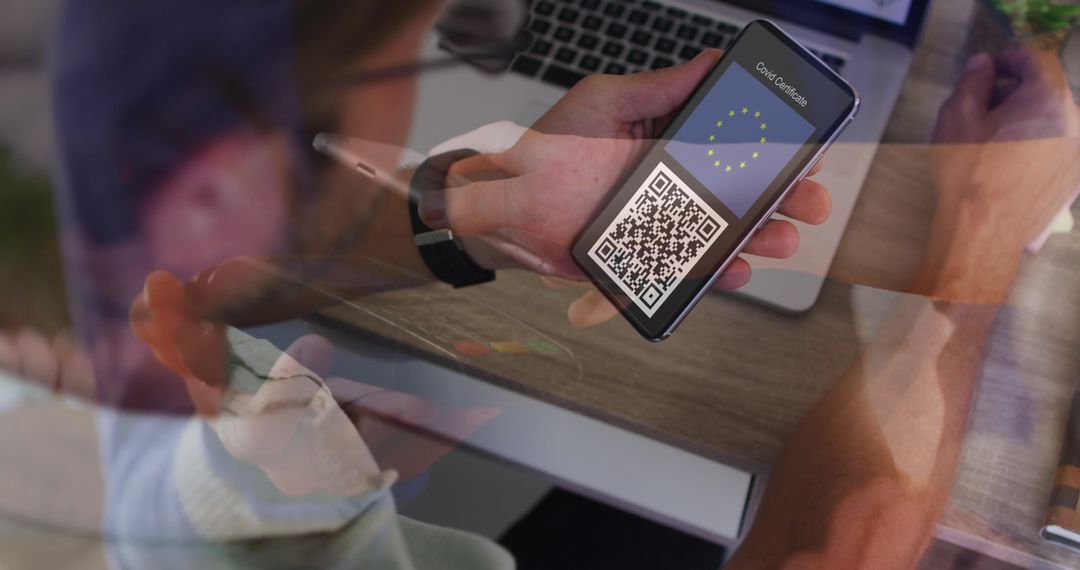 Smartphone Displaying COVID-19 Passport for Digital Authentication