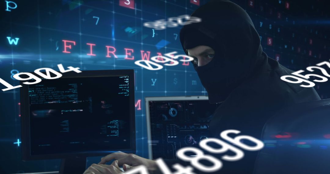 Cybersecurity Threat Concept: Hacker in Dark Environment