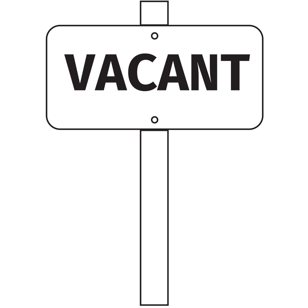 Vacant Sign on Transparent Background for Advertising