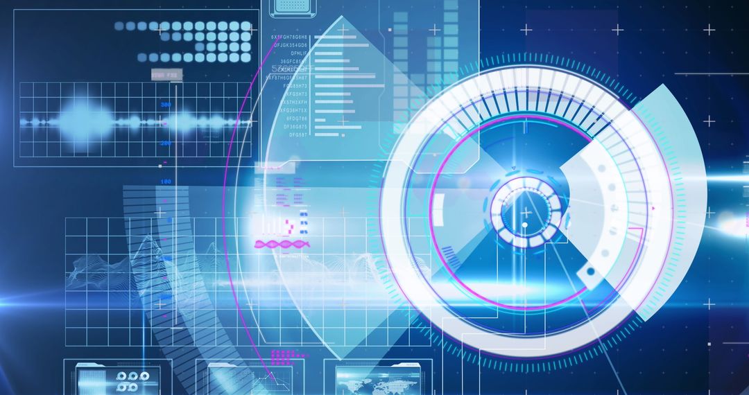 Futuristic Digital Interface with Globe Data Connections