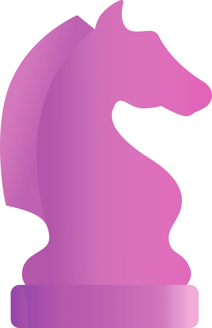 Transparent Pink Gradient Knight Silhouette Glossy Design