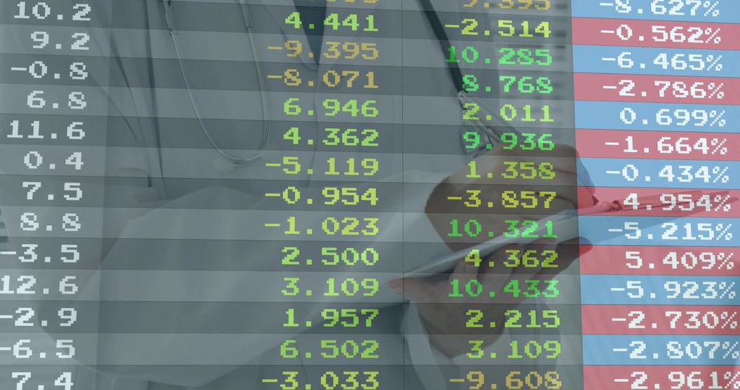 Healthcare Professional Analyzing Financial Data with Technology