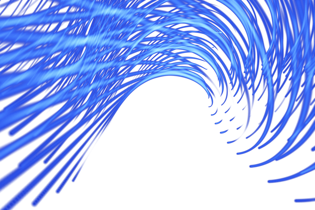 Abstract Blue Wave Shape Design on Transparent Background