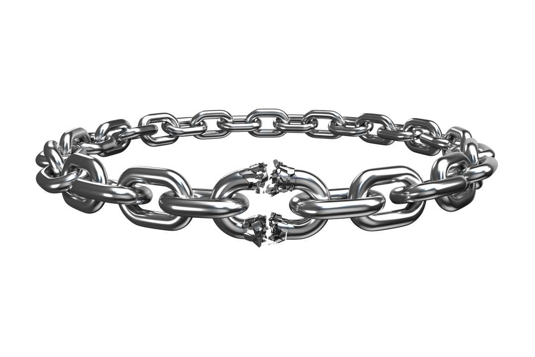 Transparent 3D Broken Silver Chain, Metallic Links, Isolated - Download Free Stock Images Pikwizard.com