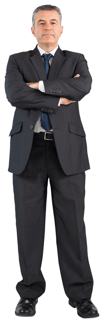 Confident Mature Businessman in Suit on Transparent Background