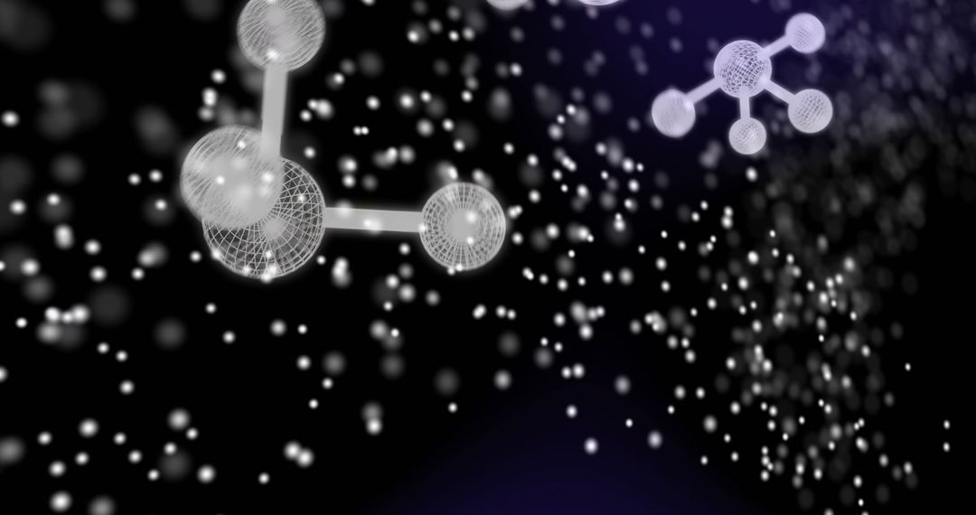 Futuristic DNA and Molecular Structure Over Abstract Space