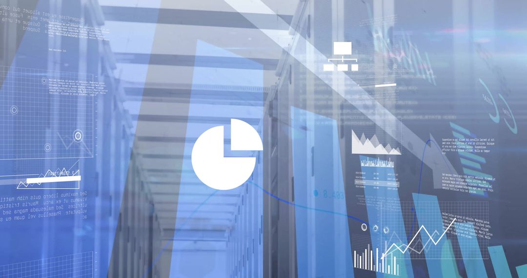 Futuristic Digital Data Display in Modern Server Room