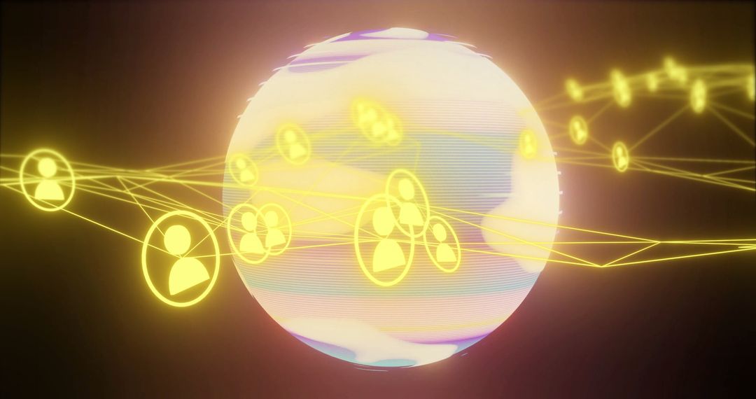 Global Network Connections and Data Processing Concept Visual