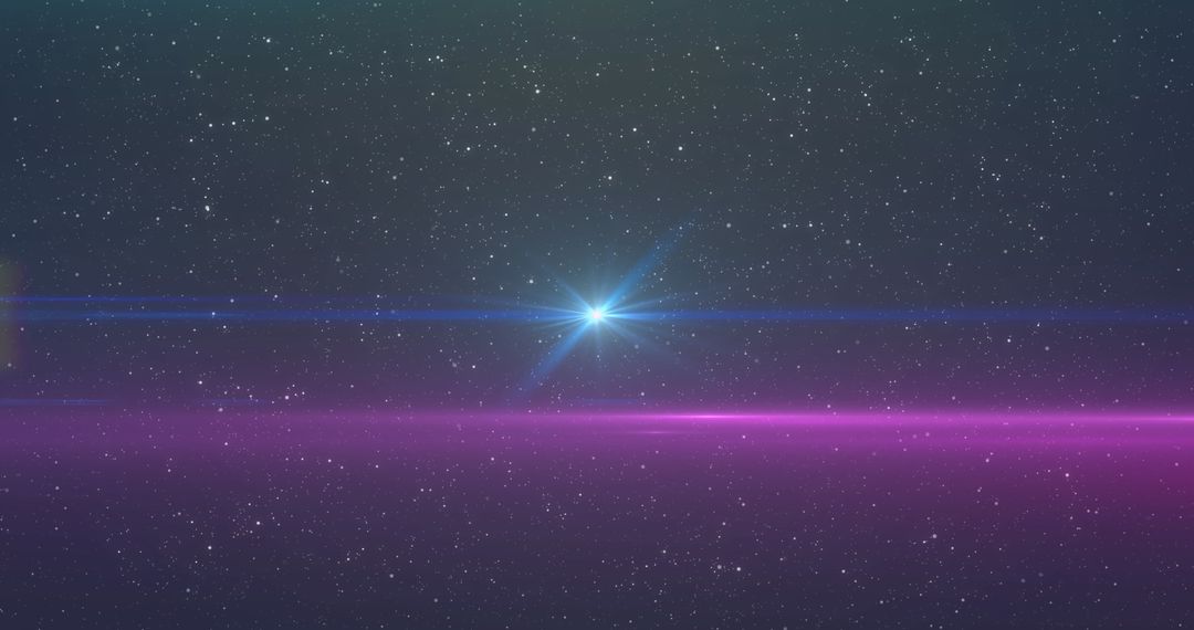 Vibrant Blue Light Streak Crossing Galaxy Background