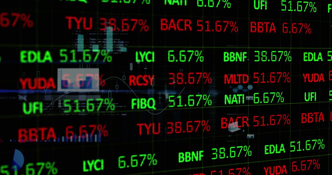 Interactive Trading Board Display with Financial Graphics