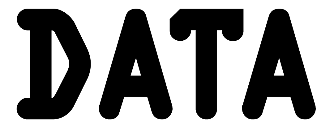 Black Data Illustration on Transparent Background