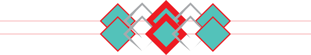 Decorative Red and Green Diamonds on Transparent Background