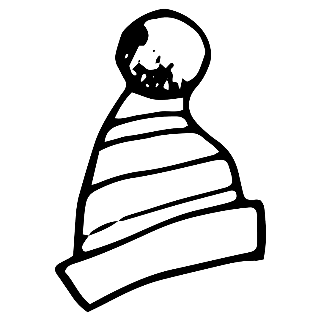 Santa Hat with Design Elements on Transparent Background