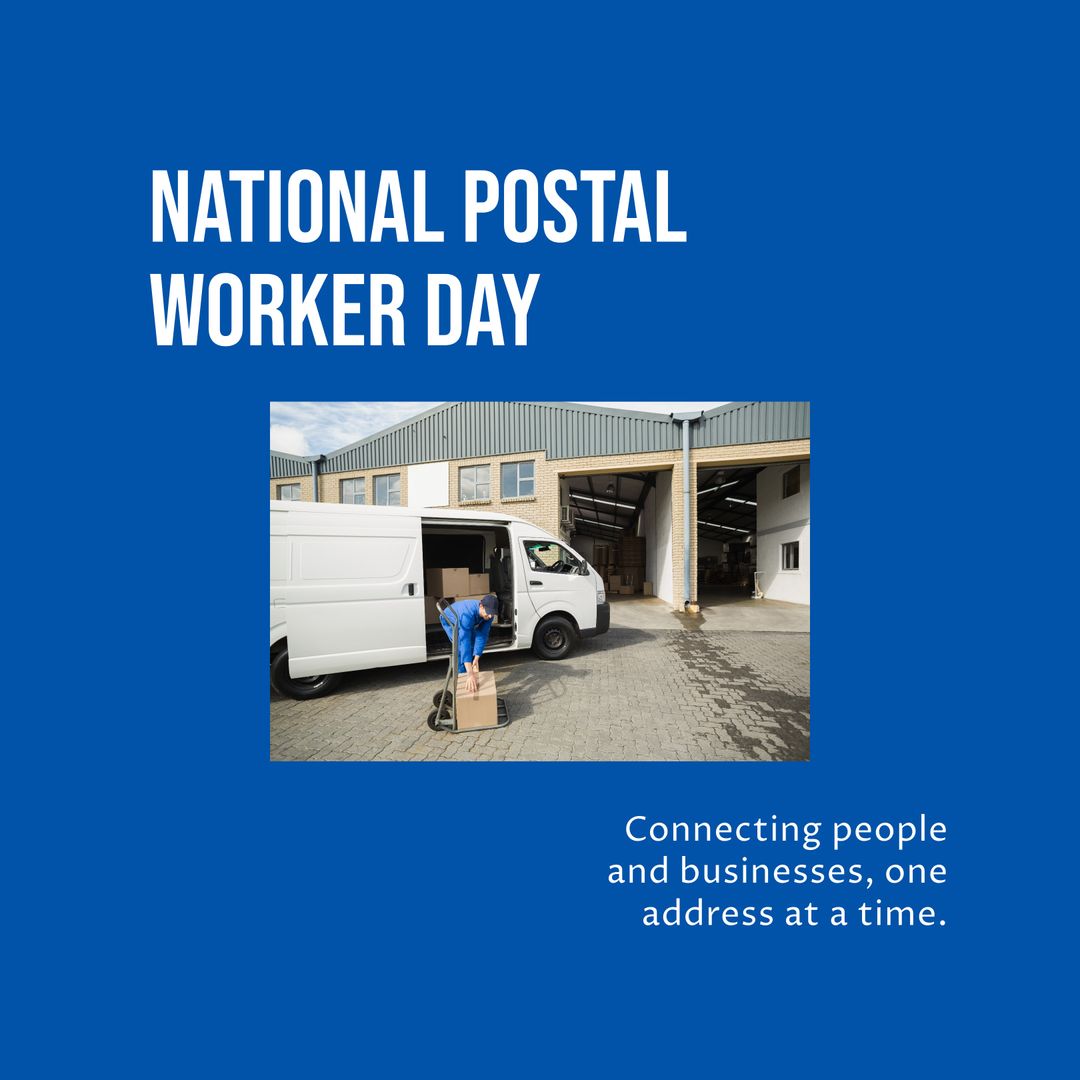 National Postal Worker Day with Courier Van Delivery - Download Free Stock Templates Pikwizard.com