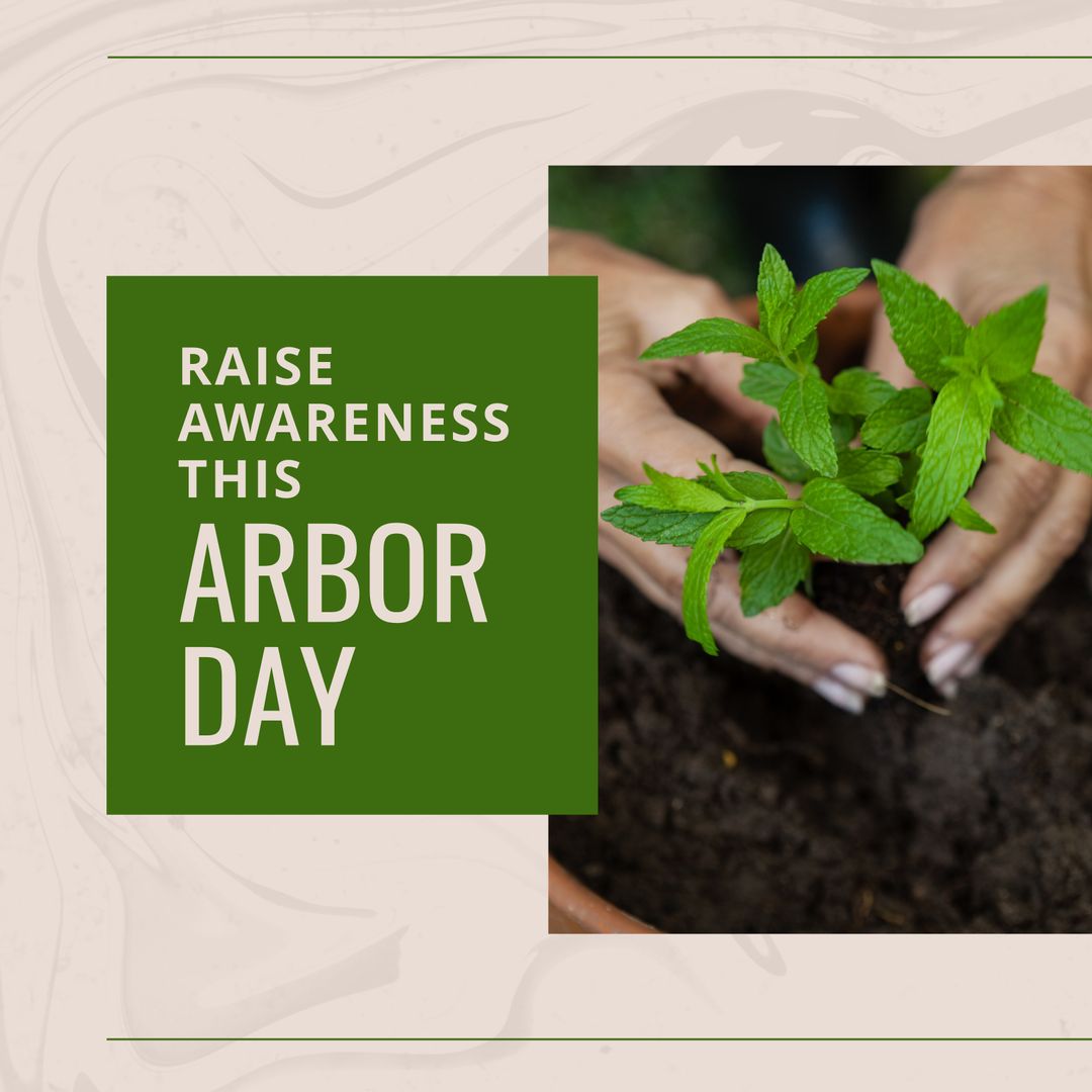 Raise Awareness This Arbor Day - Hands Planting Sapling - Download Free Stock Templates Pikwizard.com