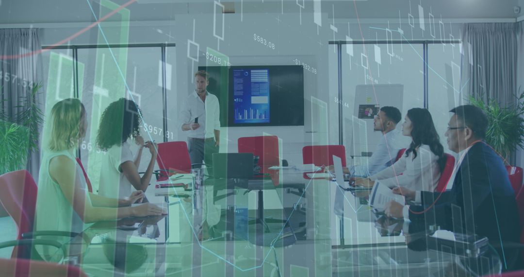 Business Presentation with Augmented Reality Data Visualization