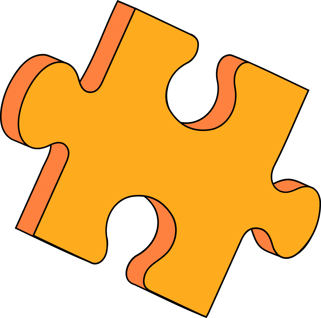 3D Puzzle Piece on Transparent Background Shows Abstract Minimalism