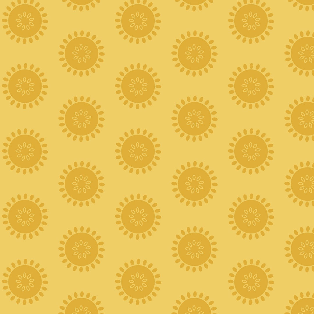 Whimsical Yellow Floral Pattern on Transparent Background