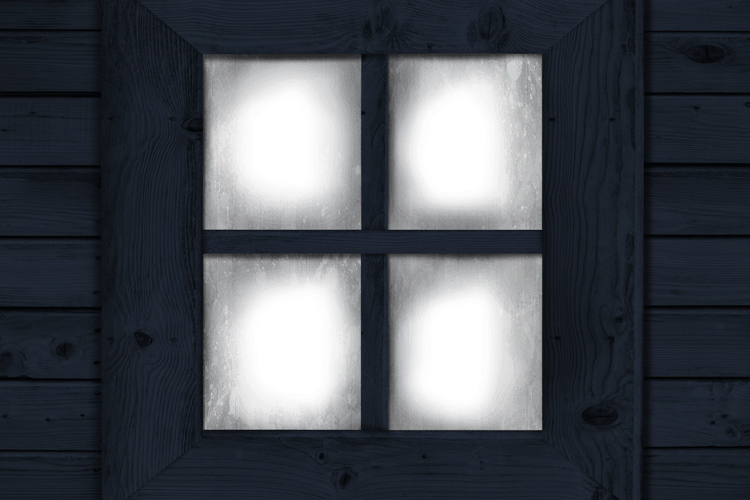 Digital Illustration Transparent Window Panes with Dark Frame