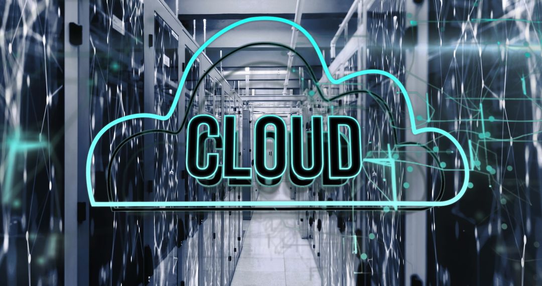 Cloud Computing Concept in Data Center with Server Racks