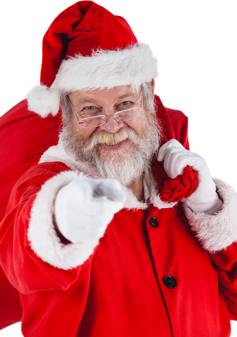 Transparent Santa Claus Pointing Hand Ho Ho Ho Red Outfit - Download Free Stock Images Pikwizard.com