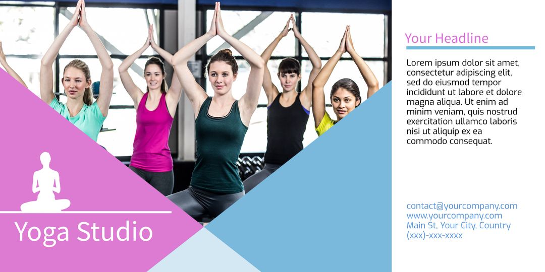 Vibrant Yoga Class with Diverse Group Promoting Health and Well-Being