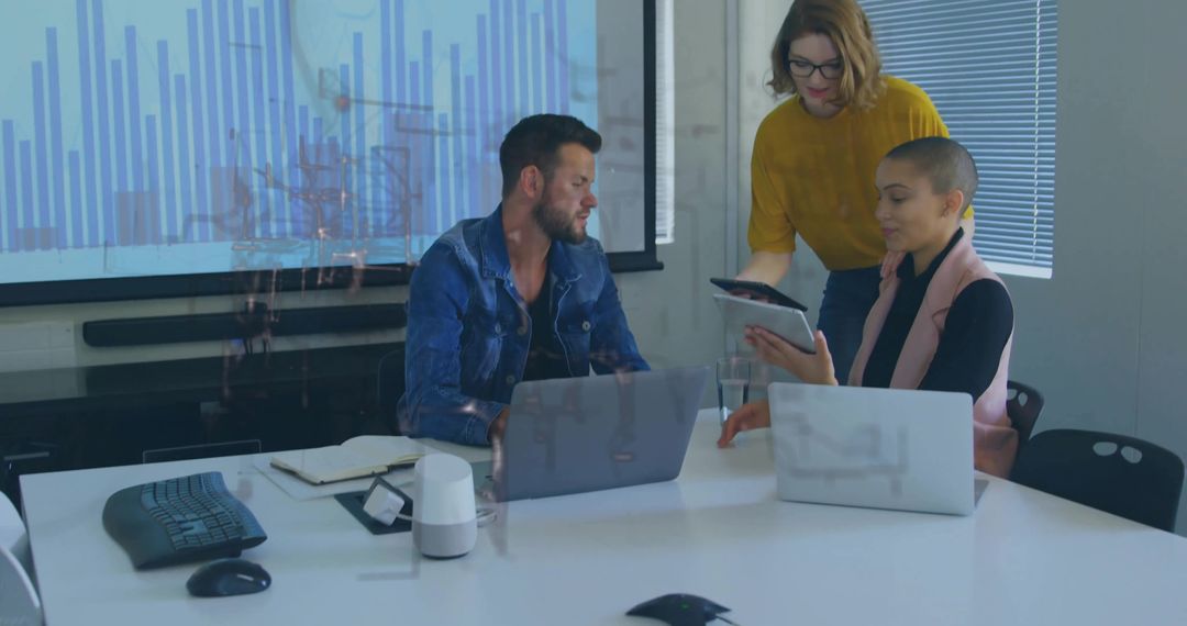 Modern Team Collaboration in High-Tech Conference Room