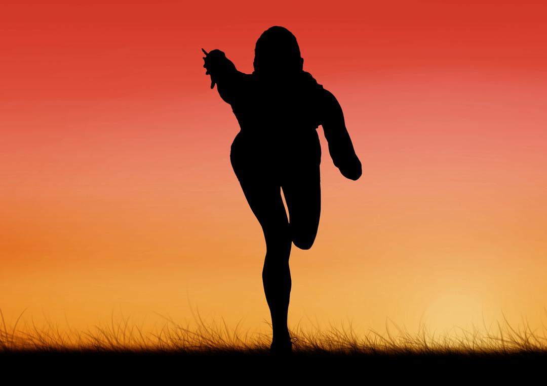 Silhouette of Runner Against Sunset Sky - Free Images, Stock Photos and Pictures on Pikwizard.com